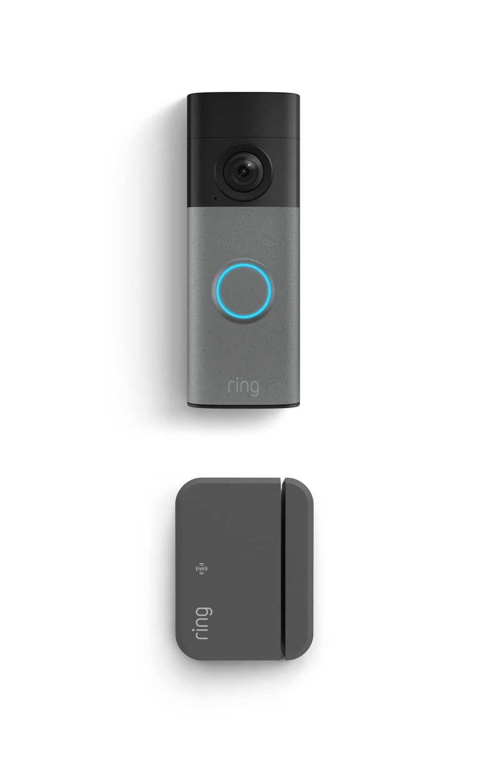 Ring Battery Doorbell (newest model), Speckled Gray with Outside Door Sensor, (newest model)