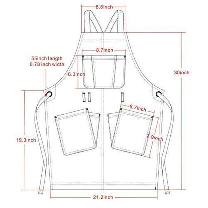 Jeanerlor Work Jean Apron for Women and Men Adjustable S-XXL (Denim Blue)