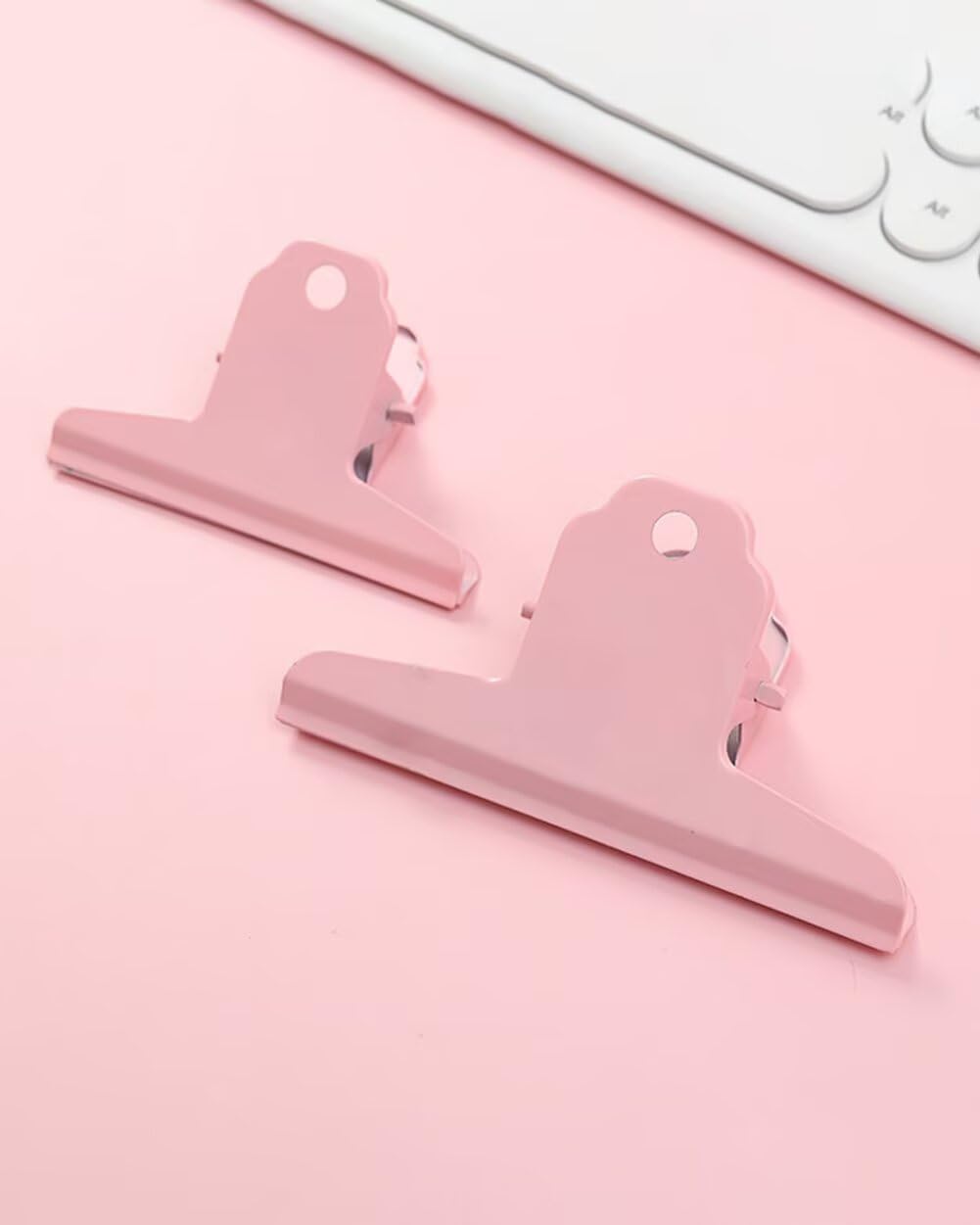 2PCS Extra Large Binder Clips Metal Bulldog Clips Large Paper Clamps Holder Chip Clips for Home School Office Drawing Bag Pink 4inch
