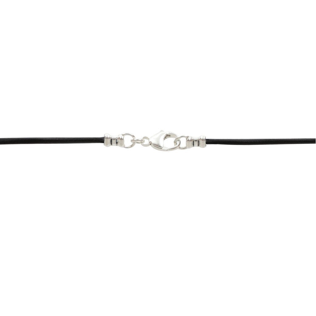 DragonWeave Sterling Silver 1.8mm Fine Black Leather Cord Necklace - 30 inches