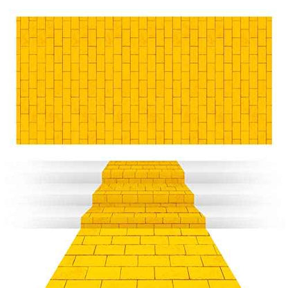 Chuangdi Gold Brick Stone Wall Backdrop Stone Wall Scene Setter Sheet Wallpaper Curtains Door Removable Brick Tablecloth Photo for Winter Halloween(2 Sheets,4.49 x 8.99 ft)