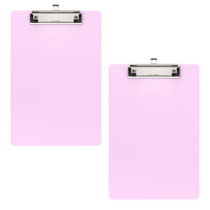 Macroclo 2 Pack Small Clipboards, A5 Plastic Mini Pink Clip Board for Classroom, Students, Kid, Size 6" x 9" with Low Profile Clip, Office & School Supply