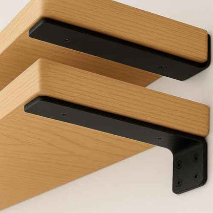 Floating Shelf Bracket 12 Inch of 8 Pack Heavy Duty Shelf Brackets Black Coated Metal L Bracket Wall Shelf Support DIY Brackets with 1/5 Inch Thick and 160 LBS Load Capacity