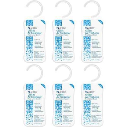 airBOSS Closet Air Freshener, Continuously Releases Fragrance, Fresh Linen, 4 Oz Hanger
