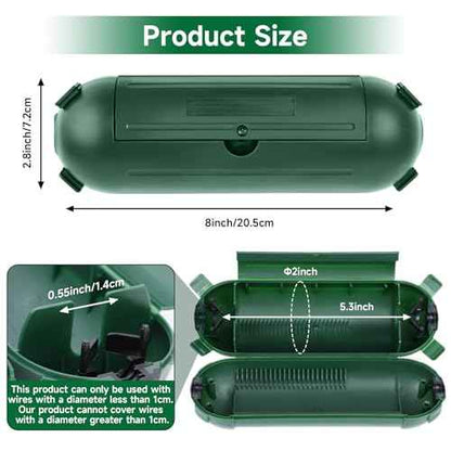 16 Pack Outdoor Extension Cord Safety Cover, IP44 Waterproof,Adjustable Compartment, Safety Housing Case, Electrical Connection Box for Power Tools, Holiday Decorative Lights, Plugs, Sockets, Green