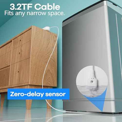 4-Pack WiFi Water Leak Detector, Battery Powered Water Sensor Alarm with 130dB Siren & 3.2FT Extended Cable Probe, App Alerts, No Hub Required for Home Basement Kitchen Bathroom