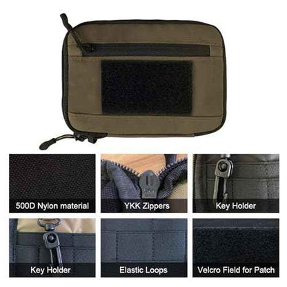 ROARING FIRE Picofire Pro EDC Pouch Organizer - [Small Tool Pouch] for Electronics, Cables, Flashlights - with YKK Zippers, Weatherproof Resistant 500D Nylon for pouches men