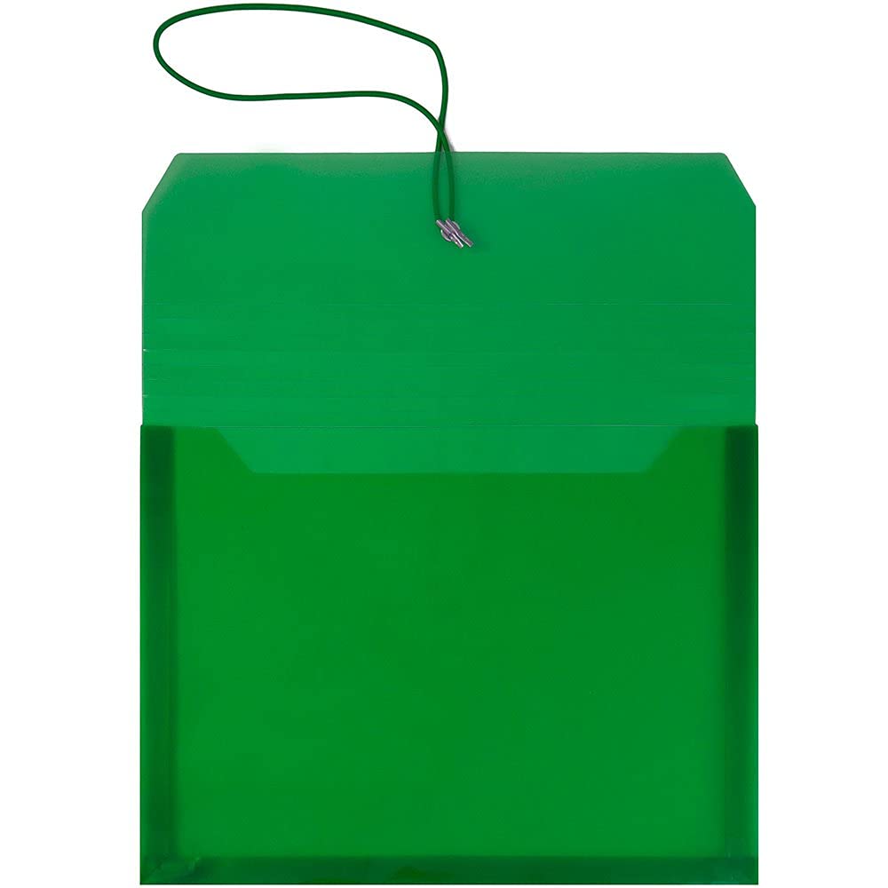 JAM PAPER Plastic Expansion Envelopes with Elastic Band Closure - Letter Booklet - 9 3/4 x 13 with 2.5 Inch Expansion - Assorted Colors - 6/Pack