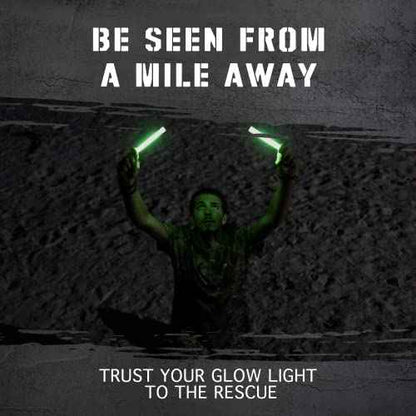 Emergency Glow Sticks with 12 Hours Duration, Individually Wrapped Industrial Grade Glowsticks for Survival Gear, Camping Lights, Power Outages and Military Use