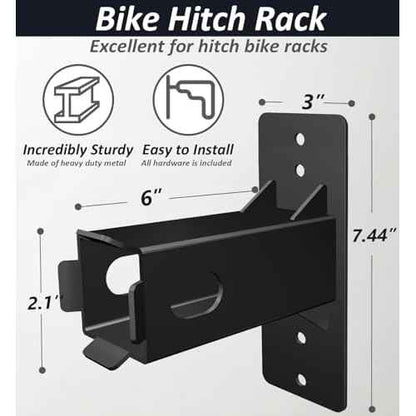 WIPHANY Hitch Wall Mount Bike Cargo Rack Hanging Holder Hanger Garage Organizer Trailer Receiver Storage Hanging Holds Max 200 lbs Heavy Duty Stand Bicycle Hook Accessories 2 inch