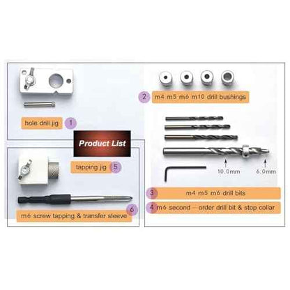 Aluminum Extrusion Drill Guide & Tap Jig Bit Access Hole For 2020 2040 European Aluminum Profile M4 M5 M6 M10 Drill Bushing