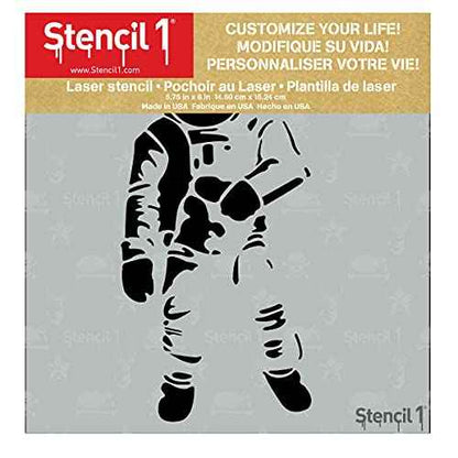 Stencil1 Astronaut Stencil, 5.7 x 6 inches | Reusable Stencils, Space Hollow, Portable Paper, Cartoon, DIY for Wall Makeover