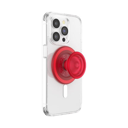 PopSockets Phone Grip for MagSafe with Kickstand, Magnetic Stand, Swappable Top, Secure Hold for iPhone MagSafe Cases, Phone & Tablet Grip - Clear