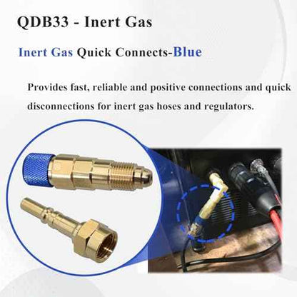 2Set QDB33 Argon Inert Gas Regulator, Quick Connect and Disconnect to Inert Gas Hose