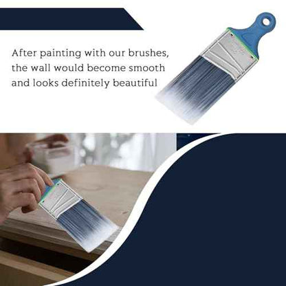 Wesquer Paint Brushes Short Handle Paint Brush for Painting Walls Stain Wood Small Areas Cutting and Trim Works Home Improvement Paint Supplies 3 Pack