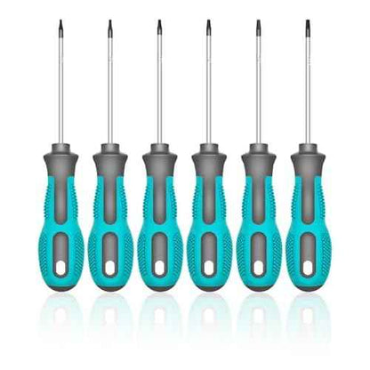 Torx Screwdriver Set, 6-Piece Small Star Screwdriver Set with T5, T6, T7, T8, T9, T10 Mini Security Torx Screwdrivers, Professional Non-Slip Cushion Grip Magnetic Screw Driver Set Kit (Green)