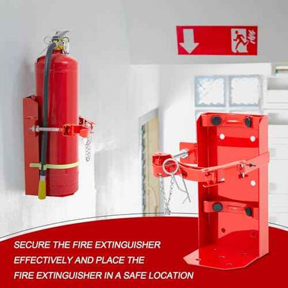 Zonon Heavy Duty Fire Extinguisher Mount Bracket Metal Fire Extinguisher Holder Wall Mount for Home Car Truck, Mini, Small, and Medium Sized(Fits 10lb,Red,1 Pcs)