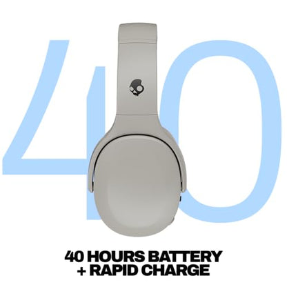 Skullcandy Crusher 540 Active Wireless Bluetooth Headphones with Multi-Sensory Bass, Noise Isolating Over-Ear Fit, Sweat and Water Resistant, 40 Hours Battery, Microphone for iPhone Android - Concrete