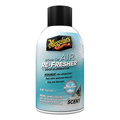 Meguiar's G16402 Whole Car Air Re-Fresher Odor Eliminator Mist, New Car Scent, 2 Fluid Ounces