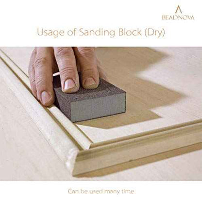 BEADNOVA Sanding Block Sandpaper Block Coarse/Medium/Fine/Superfine Assorted Dry Wet Sanding Sponge (Pack of 8, 4 Grit)