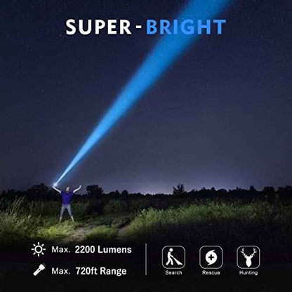 WINDFIRE Tactical Flashlight 2200 Lumens LED Weapon Light Matte Black Rifle Lights with Quick Release Picatinny Rails Offset Mount, Remote Pressure Switch