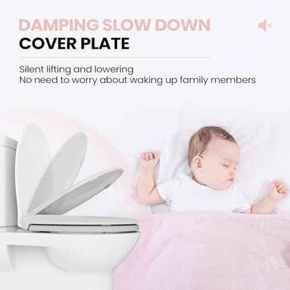 SS114 Elongated Toilet Seat Compatible with TOTO SS113/SS154/SS224/SS204, Soft Close Elongated Toilet Seat, Traditional Toilet Seat Replacement with Toilet Bolts and Nut - Cotton White