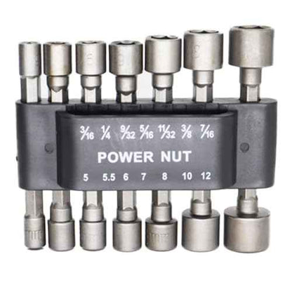 Power Nut Driver Drill Bit 14-Piece Set, 1/4" Hex Drive, Metric & SAE Socket Wrench Screws Compatible with Power Tools