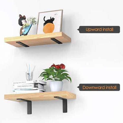 Heavy Duty Shelf Brackets 10 Inch, 8 Pack Floating Shelf Brackets, L Wall Shelf Bracket for DIY Decorative with Mounting Hardware