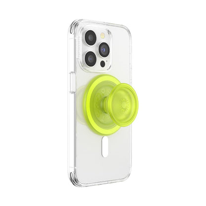 PopSockets Phone Grip for MagSafe with Kickstand, Magnetic Stand, Swappable Top, Secure Hold for iPhone MagSafe Cases, Phone & Tablet Grip - Clear