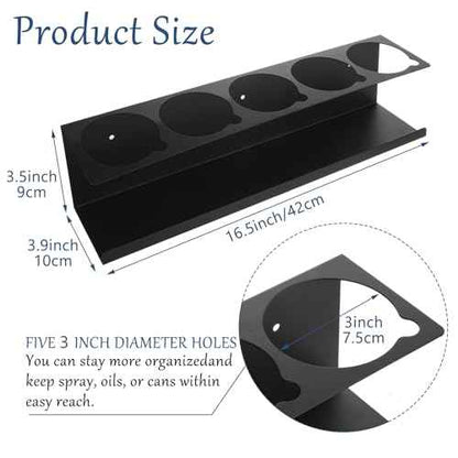 2 Pack Five Cans Wall-Mounted Steel Aerosol Spray Can Holder, Spray Paint Can Holder for Garage and Workspace