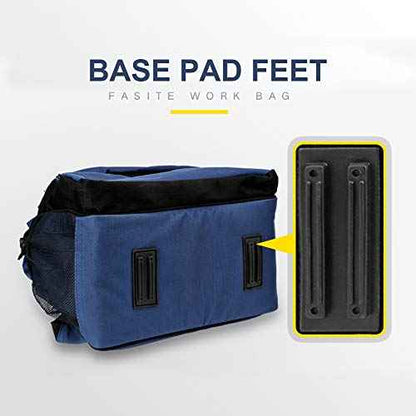 FASITE Tool Bag Backpack, Heavy Duty Durable Electrician Work Pack for Hand Tools, Waterproof Tool Storage & Organizer for a Contractor, Plumber, HVAC, Cable Repairman, Blue