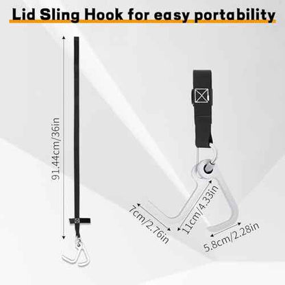 Manhole Hook Tool, Portable Versatile Hook for Lifting Manhole Covers, Storm Drains, Septic Tank Risers, Steel Tool for Lifting, Pulling, and Removing Covers, Easy to Store(Short & Long)