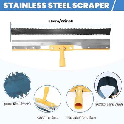 Self-Levelling Cement Tool Kit, Epoxy Floor Kit, Spike Roller for Self Leveling, Floor Leveling Tools with Epoxy Roller, Epoxy Shoes Spikes, Self-Leveling Rake, Stainless Steel Scraper, Extension Rods