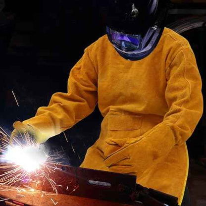Leather Welding Apron Gloves Heat/fire Resistant Forge Welding Leather Jacket Apron Coat for Men Women