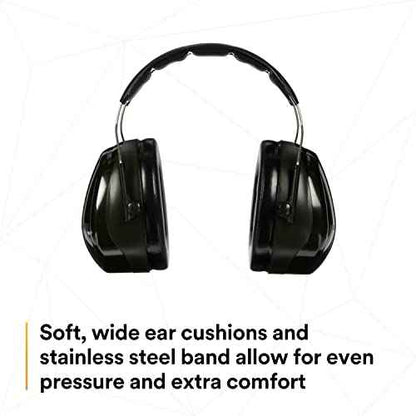 3M - CASH7A Peltor Optime 101 Over-the-Head Earmuff, Hearing Protection, Ear Protectors, NRR 27dB Green