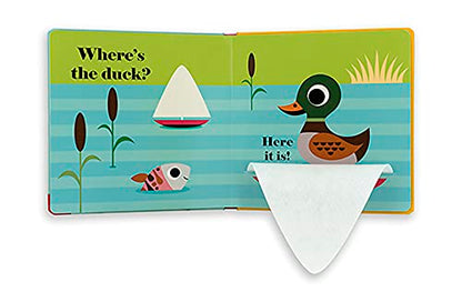 Where's the Duck?: (An Interactive, Sensory Lift-the-Flap Book with Felt Flaps and a Mirror for Babies & Toddlers. Friendly Park Creatures Include a Butterfly, Worm, & Frog.)