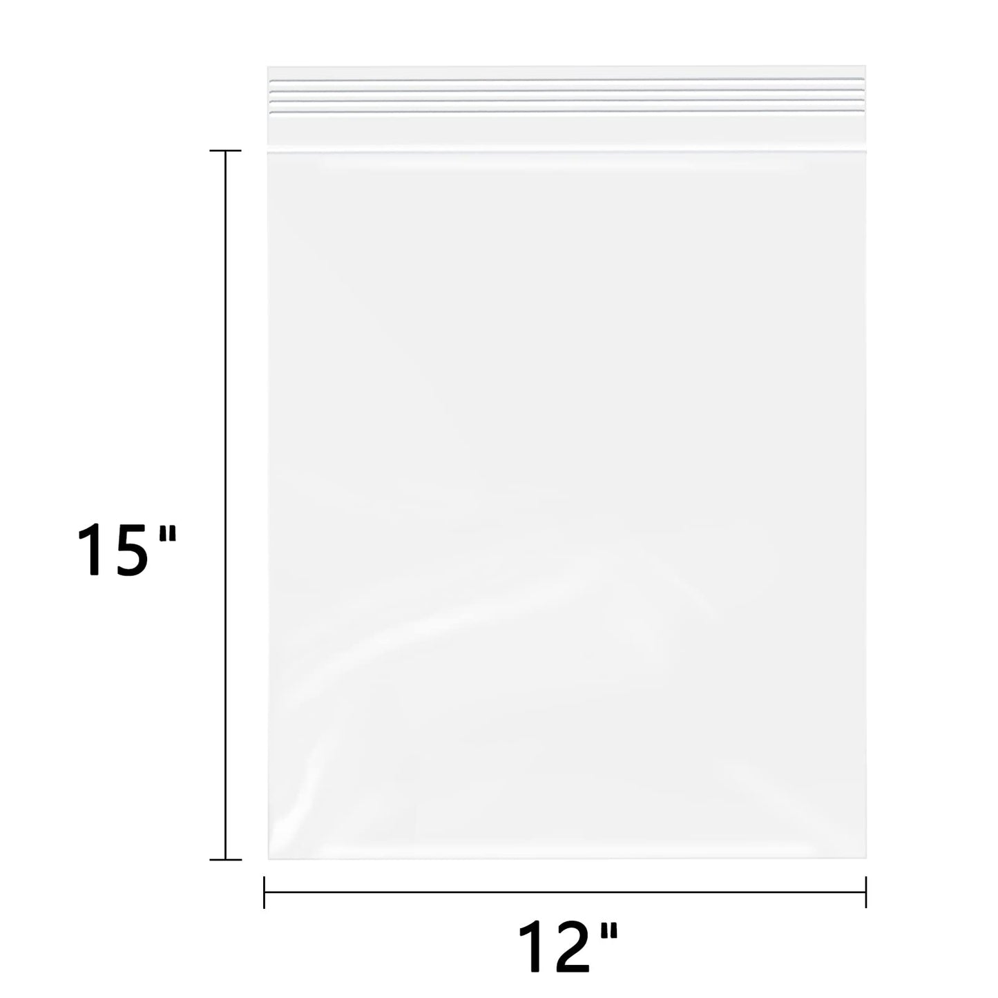 WEPOLY - 12" x 15"(100 Count) Zip Plastic Poly Bags - 2 Mil Clear Reclosable Zipper Bags for Prints, Photos, Documents, Clothing, T-Shirt, Storage