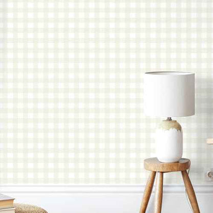 Cohoo Home Plaid Wallpaper Peel and Stick Wallpaper Boho Plaid Contact Paper for Cabinets Drawers Gingham Checkered Neutral Contact Paper Self Adhesive Removable Bathroom Waterproof 17.3inW 78.7inL