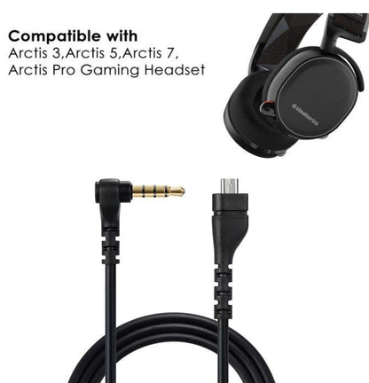 EARLA TEC Replacement Audio Cable Cord, Compatible for SteelSeries Arctis 3 /Arctis 5/ Arctis 7 /Arctis Pro Wireless Gaming Headphones (Audio Cable, Black)