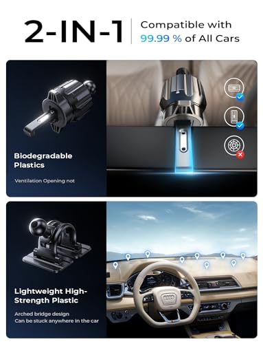 LISEN for 15W MagSafe Car Mount Charger,Magnetic Wireless Car Charger for iPhone 16 Pro Max Accessories,Magnetic Phone Holder for iPhone 16e 15 14 13 12,Samsung with MagSafe,Gifts for Men Women