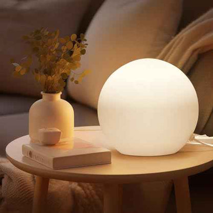 7.8 Inch Ball Table Lamp with Glass Shade Stylish Ball Light Lamp for Bedroom Living Room and Bookshelf Modern Design Perfect for Home Decor, Without Bulb