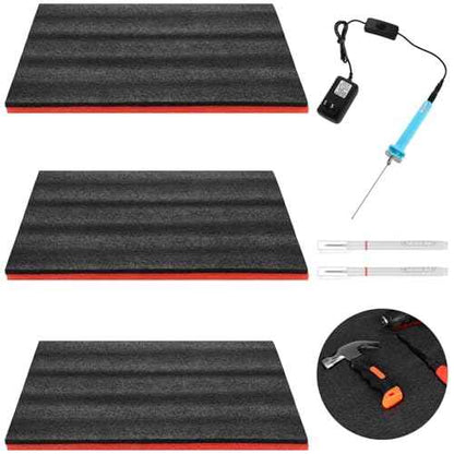 Homaisson Tool Box Foam Sets - Including 3 Tool Box Liners 1 Cutter and 2 Marker Pens Adjustable Tool Foam Organizers Non-Slip EPE Toolbox Liner Mats for Storage,18.1¡¿11.8¡¿1"