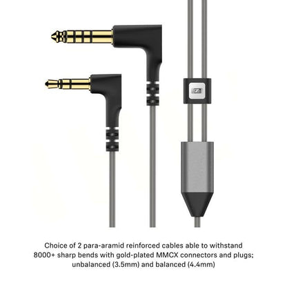 Sennheiser IE 600 In-Ear Audiophile Headphones - TrueResponse Transducers for Equisitely Neutral Sound, Includes balanced cable, Gray, Black