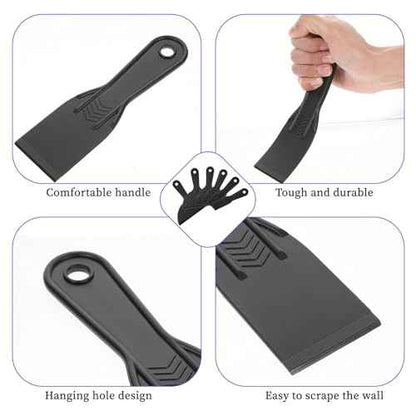 6 Pcs Plastics Putty Knife Plastics Putty Flexible Plastic Paint Scraper for Spackling Knife Plastic Drywall Taping Knives Patching Scraper for Taping Drywall Spreading Painting Wall Scratching