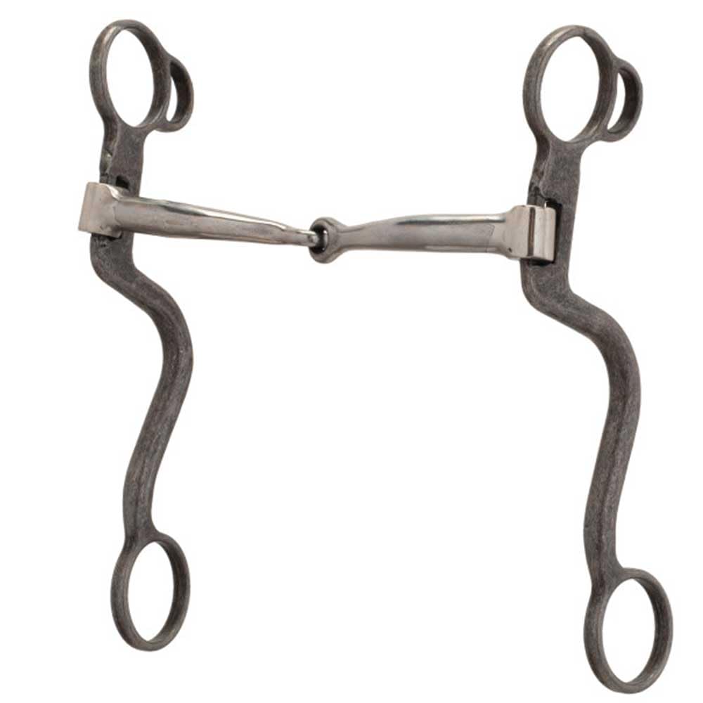 Weaver Equine Professional S Shank 7" Cheeks Horse Bit, Buffed Black