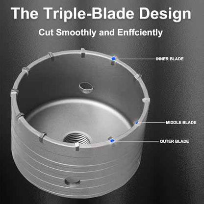 Worker Bee Concrete Hole Saw Kit,SDS Plus & Max Shank Masonry Wall Hole Opening for Brick, Concrete,Cement Stone,10-Piece