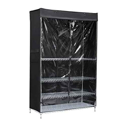 Macoda Storage Shelf Cover Wire Rack Shelving Dust Protective, Storage Shelving Unit Protector See Through, Fits Racks 14" D x 36" W x 72" H One Side See Through Panel (Cover only)
