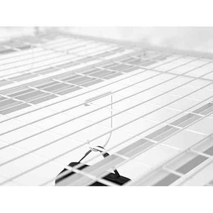 Overhead Rack Hooks for Hanging from Ceiling Rack and Wall Shelving Deck, Heavy Duty Bike Hooks - White (Set of 4)