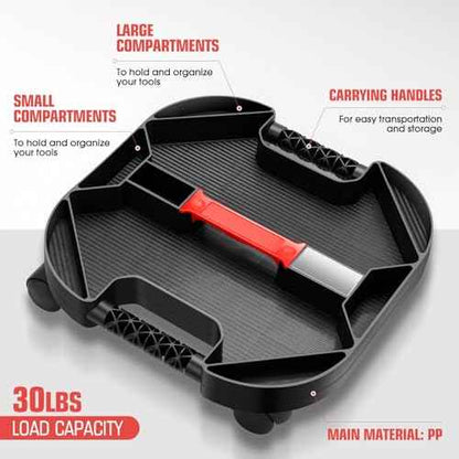 DNA MOTORING Tool Creeper Rolling Caddy Tray, Moving Tool Tray with 4 Swivel Casters for Automotive, Mechanics, DIY Enthusiasts, and garages, 30 lbs Load Capacity, TOOLS-00764