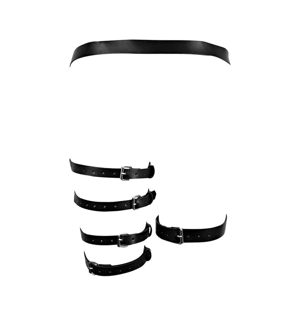 Leather Leg Harness Punk Black Garters Belts Rave Club Party Thigh Holster Leg Chain Body Jewelry for Women